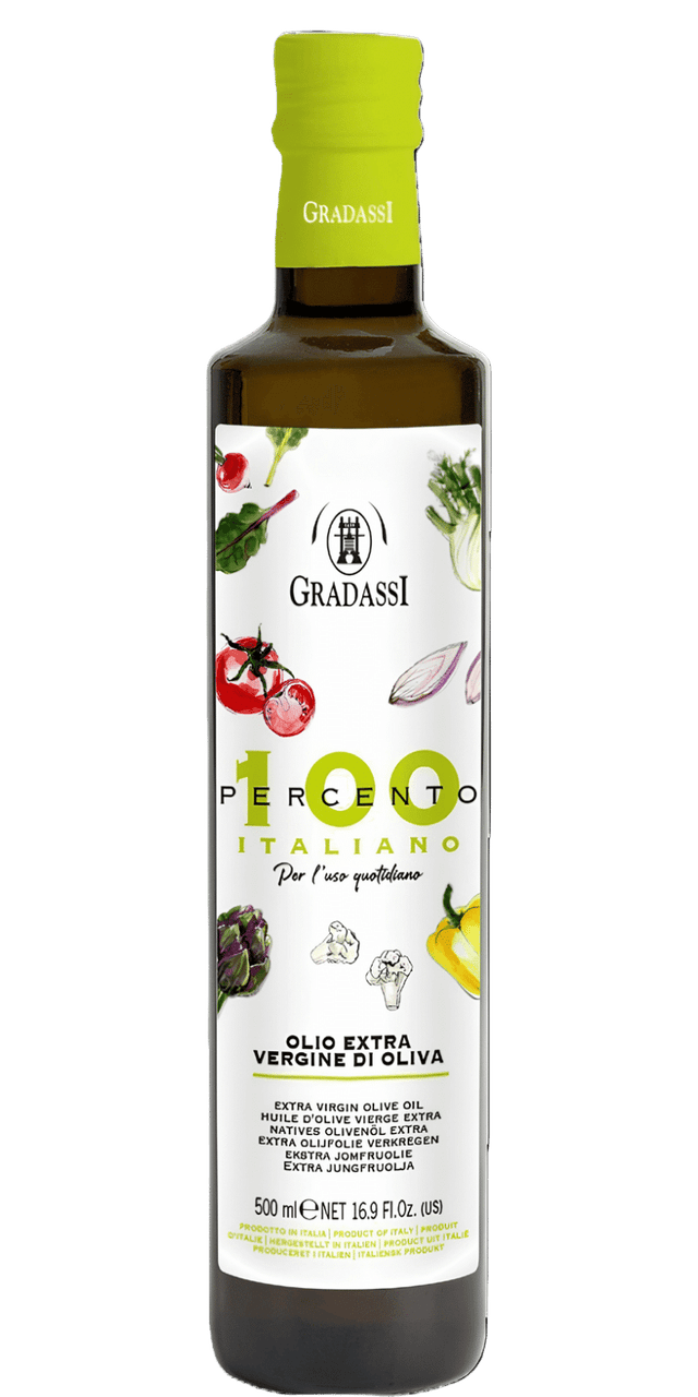 100 Percento Italiano Olio Extra Vergine di Oliva 0,75l - Gradassi - 0,5 L