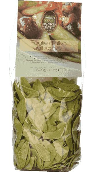 Frantoio Sant'Agata D'oneglia Foglie d'ulivo agli spinaci - Pasta Spezialität mit Spinat 500g - 500 g