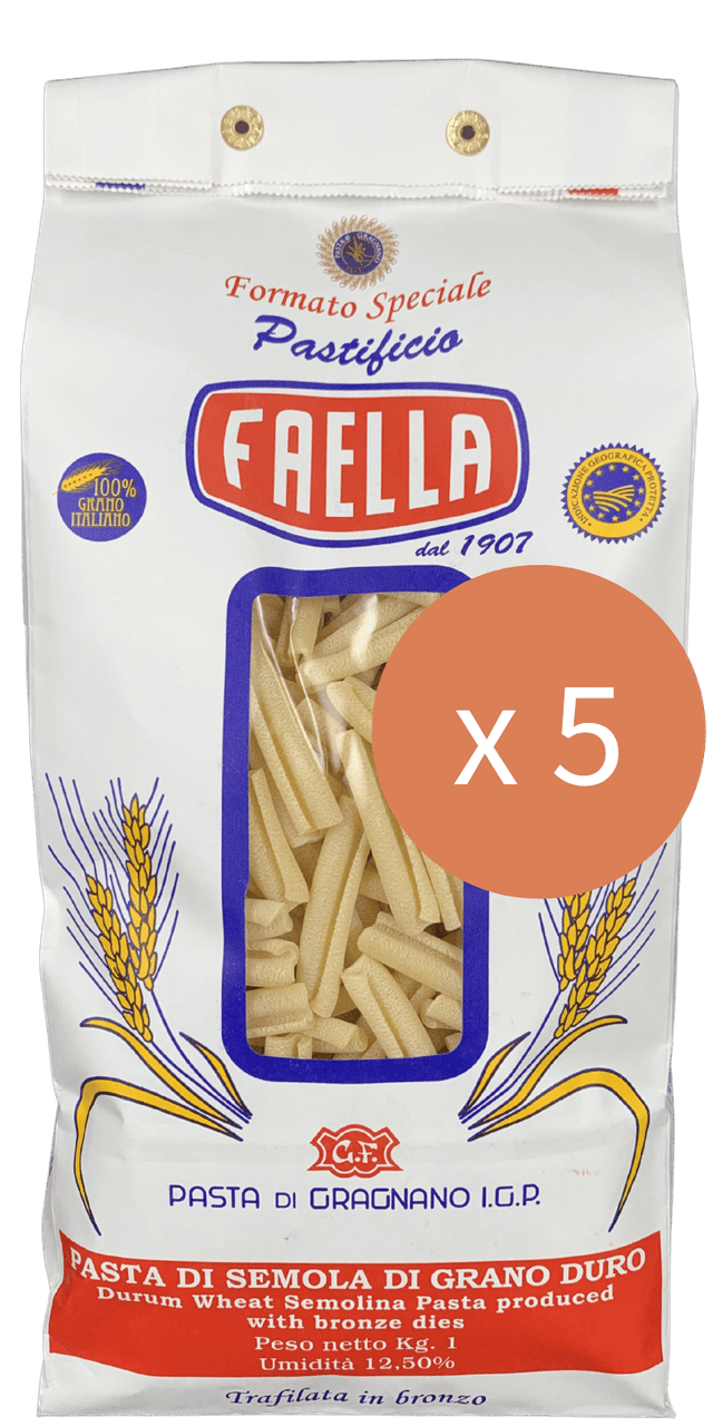 Caserecci Sparpaket 5 x 1kg - Pastificio Faella Pasta di Gragnano IGP - 10 kg