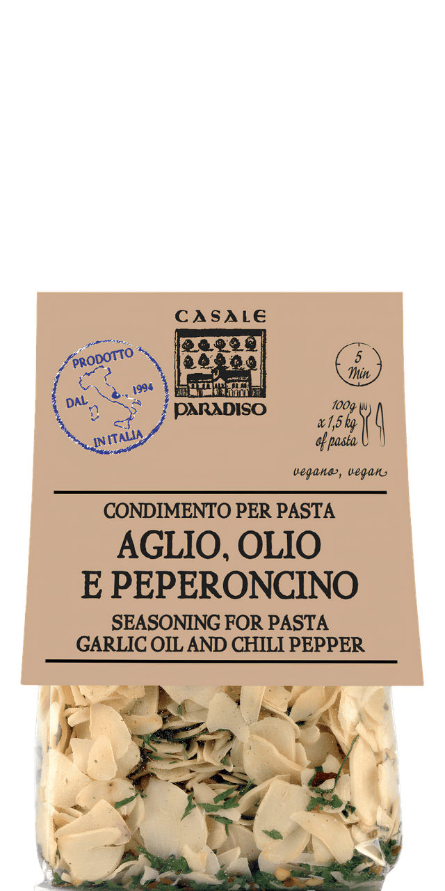 Knoblauch, Olivenöl und Chili (Aglio, Olio e Peperoncino) Komposition Casale Paradiso 100g - 100 g