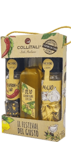 Il Festival del Gusto Trio Knoblauch- und Chilimühle mit nativem Olivenöl extra Collitali - 139 g