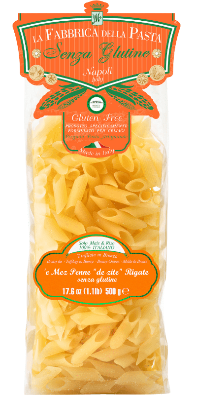 La Fabbrica della Pasta Pasta di Gragnano IGP Mez Penne 'de zite' rigate - glutenfreie Pasta 500g - 500 g