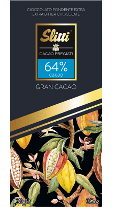 Gran Cacao 64% Kakao Edelbitter Schokoladentafel Slitti - 100 g