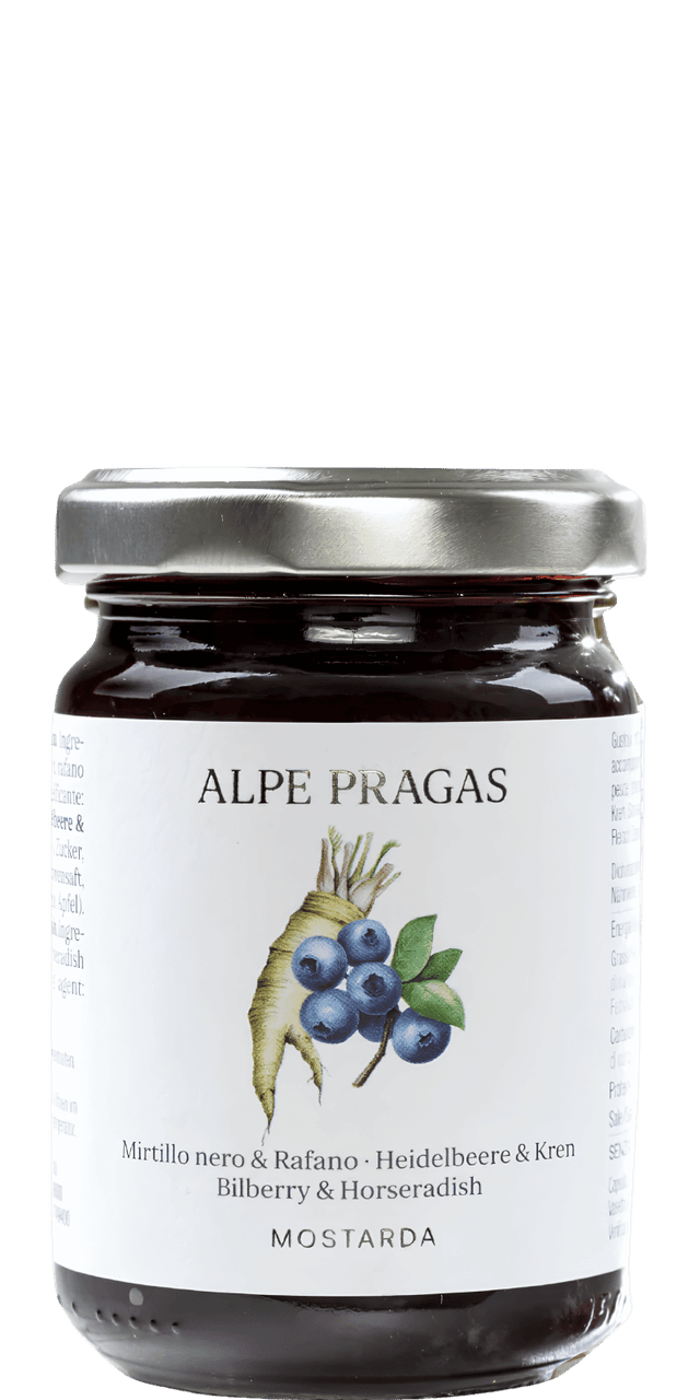 Heidelbeere und Kren Mostarda Alpe Pragas 160g - 160 g Heidelbeere und Kren Mostarda Alpe Pragas 160g - 160 g