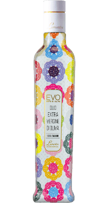 Olio Extra Vergine di Oliva Fruttato Medio Flasche Motiv Uncinetto Lamantea 500ml