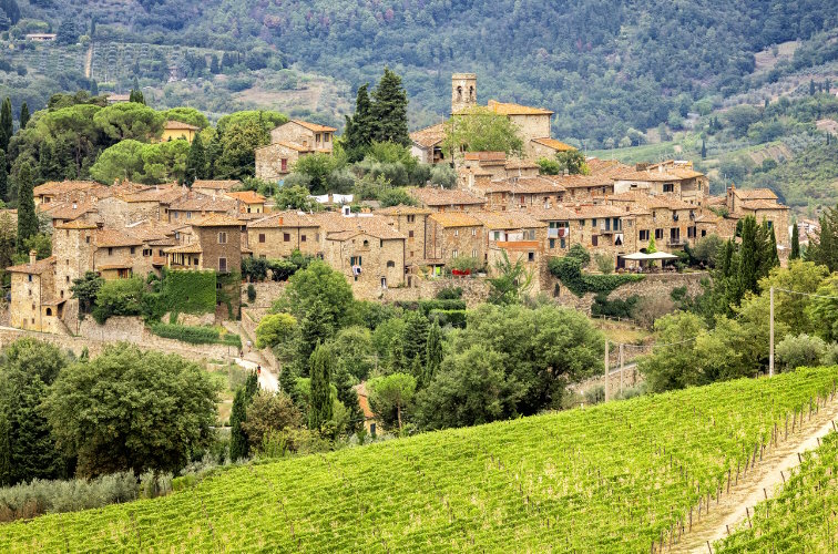 Montefioralle Dorf in der Toskana