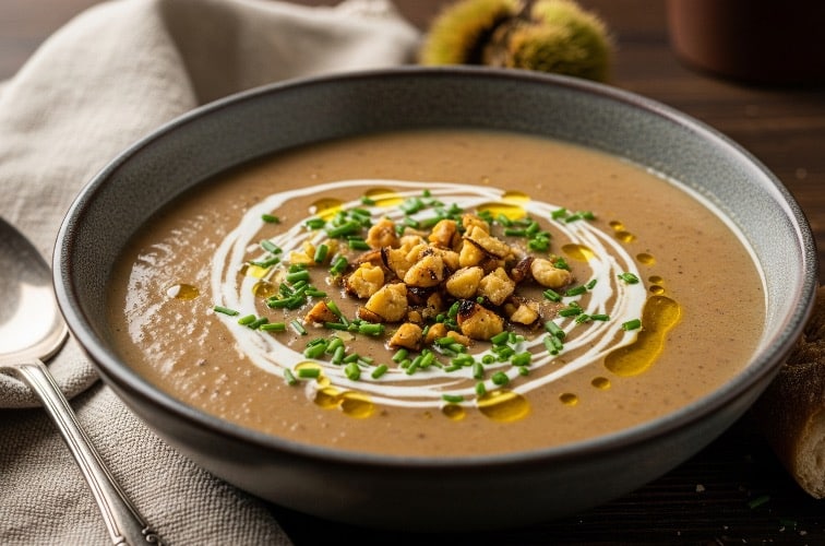 Südtiroler Maronensuppe ein klassisches Gericht aus dem Norden Italiens