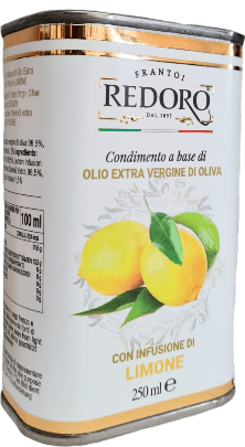 Frantoi Redoro Condimento a base di Olio Extra Vergine con Limone - mit Zitrone - 0,25 L