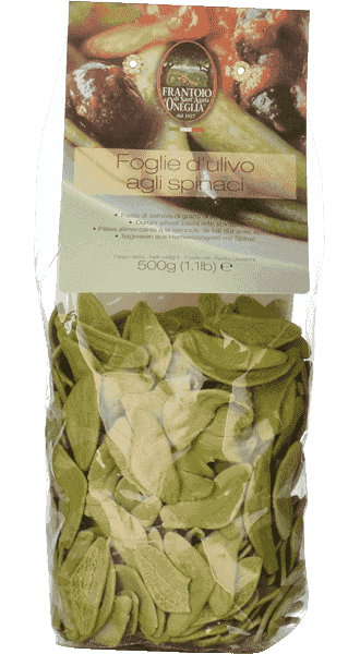 Frantoio Sant'Agata D'oneglia Foglie d'ulivo agli spinaci - Pasta Spezialität mit Spinat 500g - 500 g Frantoio Sant'Agata D'oneglia Foglie d'ulivo agli spinaci - Pasta Spezialität mit Spinat 500g - 500 g