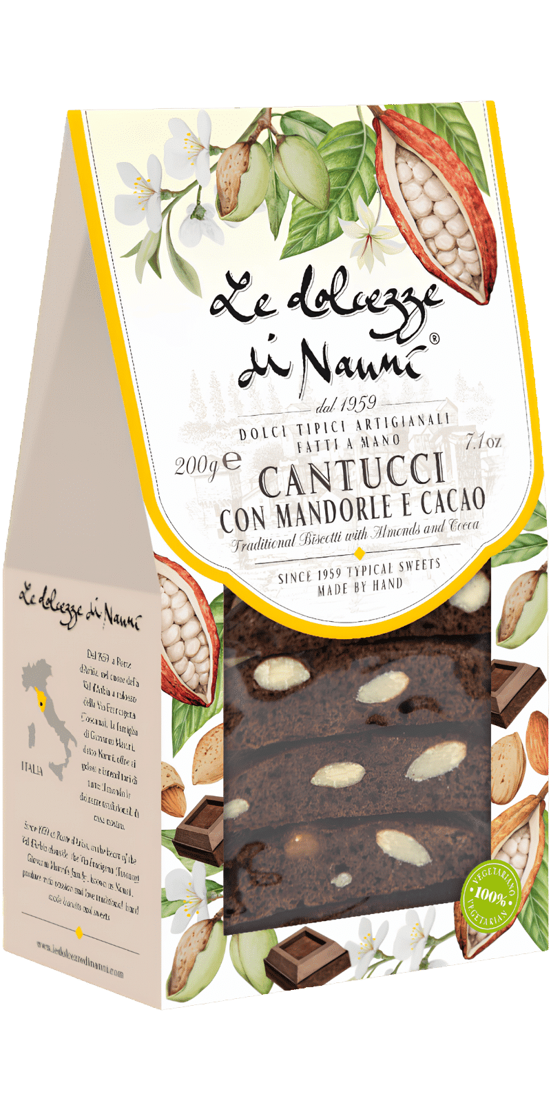 Dolcezze di Nanni Cantucci Mandorle e Cacao - 200 g