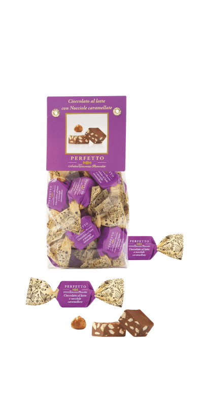 Perfetto Milchschokolade u. karamelisierte Haselnüsse - Antica Torroneria Piemontese - 150 g Perfetto Milchschokolade u. karamelisierte Haselnüsse - Antica Torroneria Piemontese - 150 g