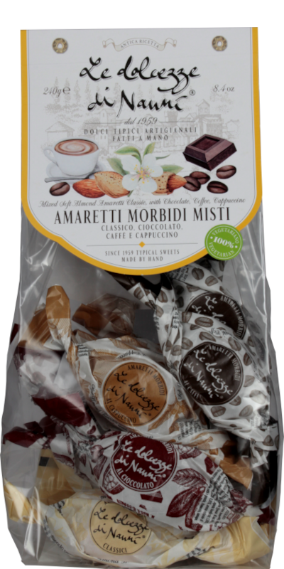 Amaretti Morbidi Mix Classico, Cioccolato, Caffè, Cappuccino 240g - Le Dolcezze di Nanni - 240 g / Ohne Jahrgang Amaretti Morbidi Mix Classico, Cioccolato, Caffè, Cappuccino 240g - Le Dolcezze di Nanni - 240 g / Ohne Jahrgang